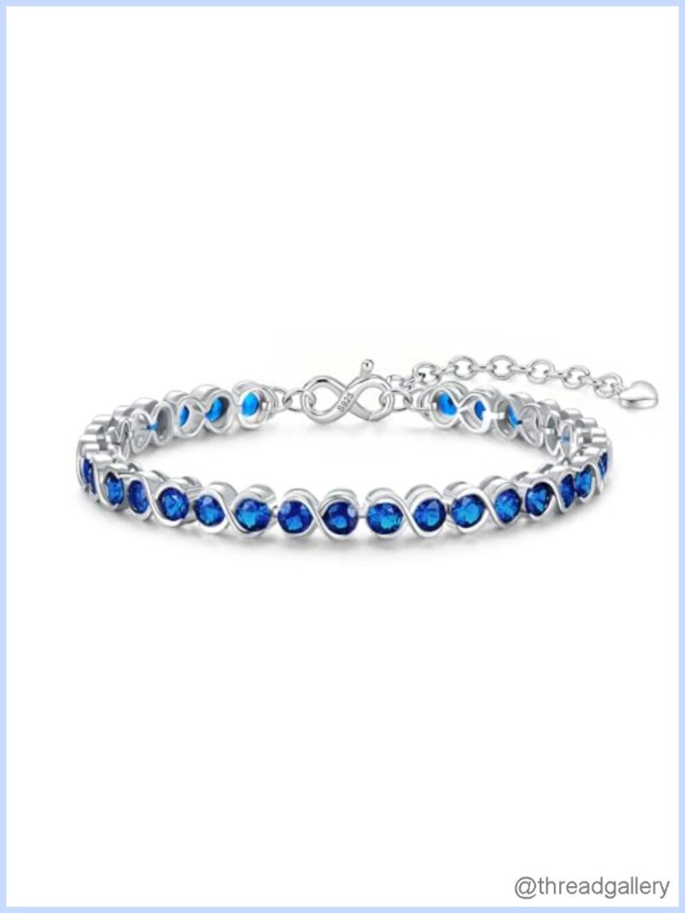 Round Cut Birthstone Tennis Bracelet Women Infinity Adjustable